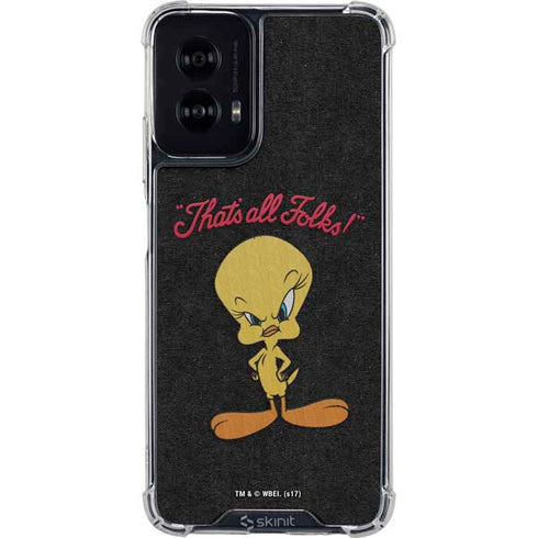 Looney Tunes Tweety Bird Thats All Folks Moto G Power 5G (2024) Clear Case