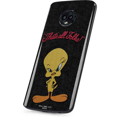 Looney Tunes Tweety Bird Thats All Folks Moto G6 Skin