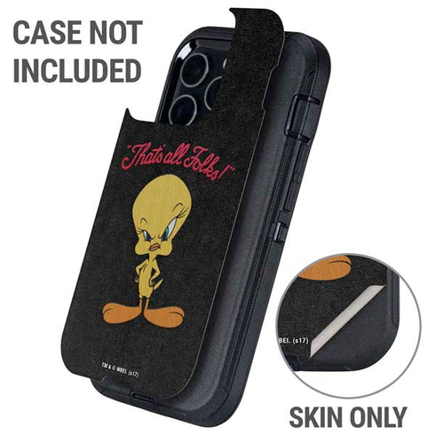 Looney Tunes Tweety Bird Thats All Folks Otterbox Defender iPhone Skin