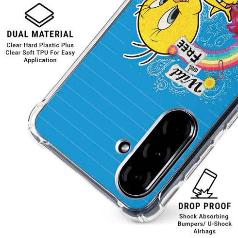 Looney Tunes Tweety Bird Wild and Free Galaxy A36 5G Clear Case