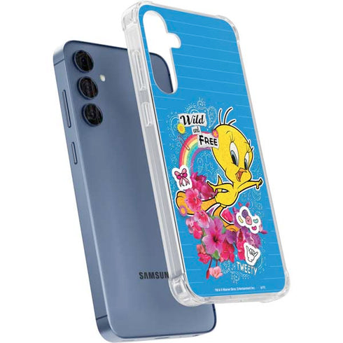 Looney Tunes Tweety Bird Wild and Free Galaxy A55 5G Clear Case