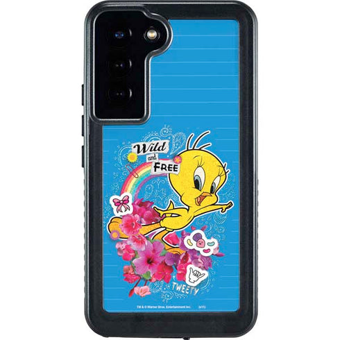 Looney Tunes Tweety Bird Wild and Free Galaxy S24 Plus Waterproof Case