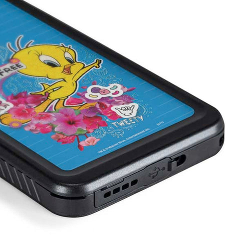 Looney Tunes Tweety Bird Wild and Free Galaxy S24 Plus Waterproof Case