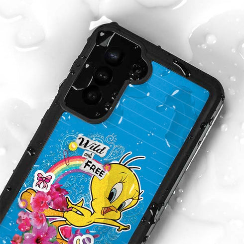 Looney Tunes Tweety Bird Wild and Free Galaxy S24 Plus Waterproof Case