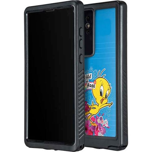 Looney Tunes Tweety Bird Wild and Free Galaxy S24 Ultra Waterproof Case