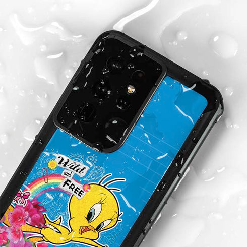 Looney Tunes Tweety Bird Wild and Free Galaxy S24 Ultra Waterproof Case