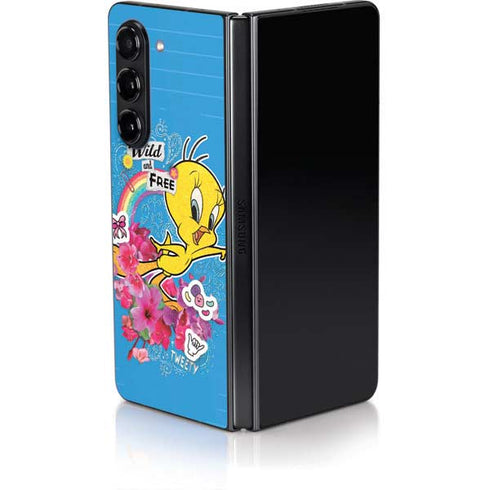 Looney Tunes Tweety Bird Wild and Free Galaxy Z Fold5 5G Skin