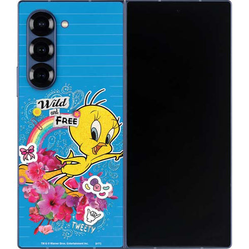Looney Tunes Tweety Bird Wild and Free Galaxy Z Fold6 Skin