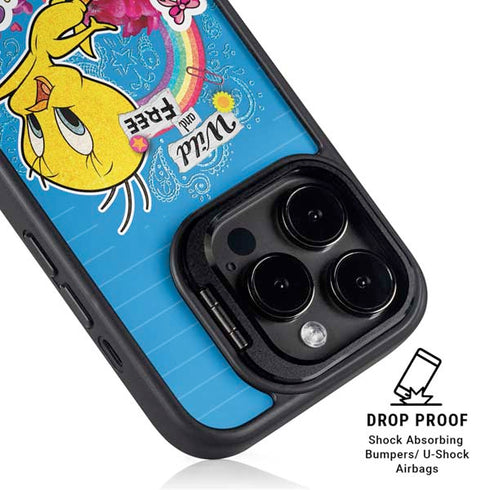Looney Tunes Tweety Bird Wild and Free iPhone 14 Pro Max Kickstand Case