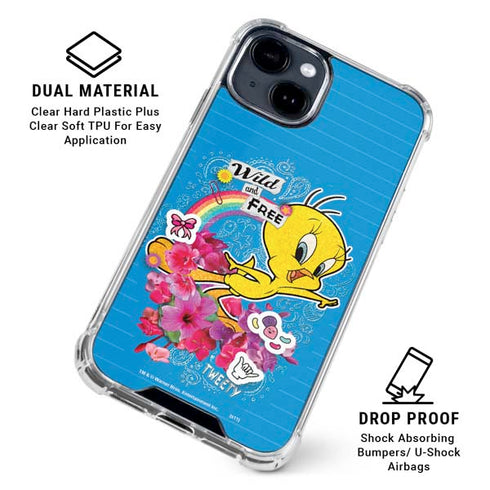 Looney Tunes Tweety Bird Wild and Free iPhone 15 Clear Case
