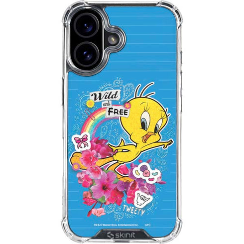 Looney Tunes Tweety Bird Wild and Free iPhone 16 Plus Clear Case