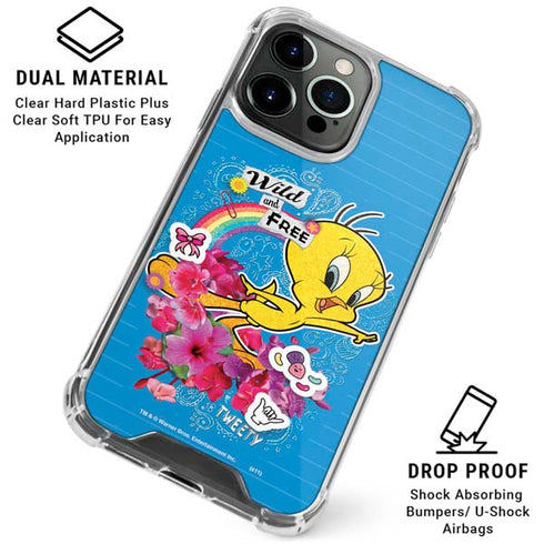 Looney Tunes Tweety Bird Wild and Free iPhone 16 Pro Max Clear Case