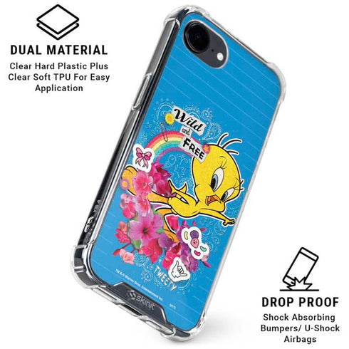 Looney Tunes Tweety Bird Wild and Free iPhone 16e Clear Case