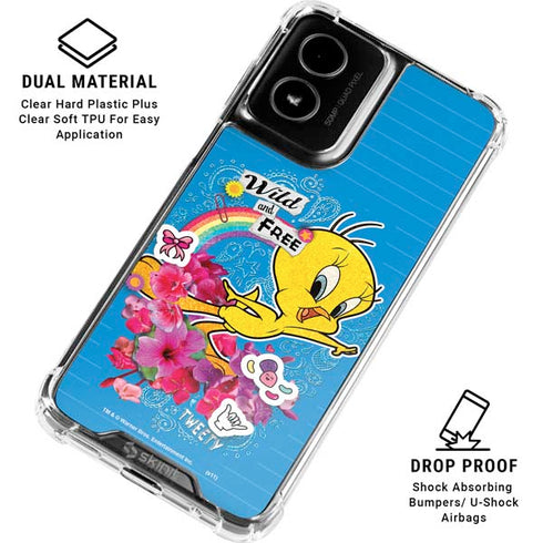 Looney Tunes Tweety Bird Wild and Free Moto G Power 5G (2024) Clear Case