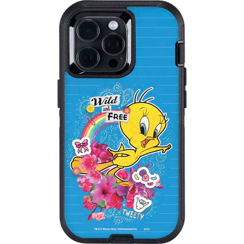 Looney Tunes Tweety Bird Wild and Free Otterbox Defender iPhone Skin