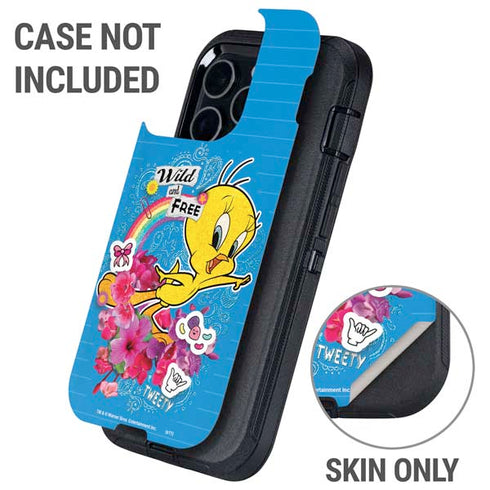 Looney Tunes Tweety Bird Wild and Free Otterbox Defender iPhone Skin