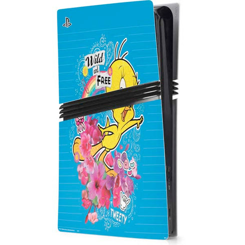 Looney Tunes Tweety Bird Wild and Free PS5 Pro Console Skin