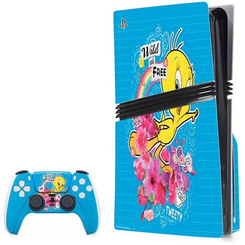 Looney Tunes Tweety Bird Wild and Free PlayStation PS5 Skins