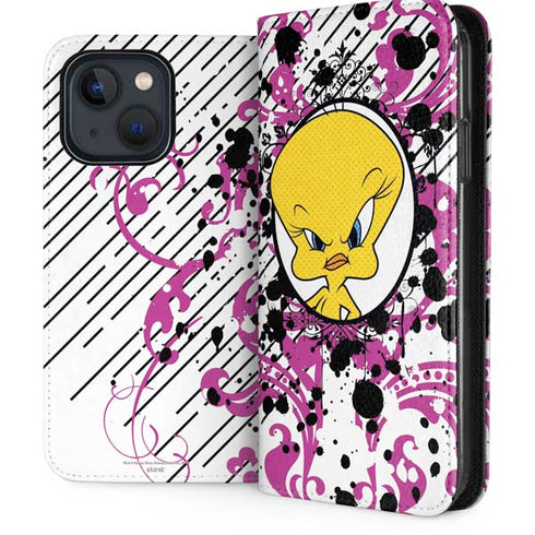 Looney Tunes Tweety Bird with Attitude iPhone 14 Plus Folio Case