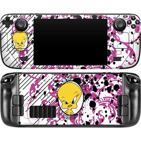 Looney Tunes Tweety Bird with Attitude Steam Deck Handheld Gaming Computer OLED Skin