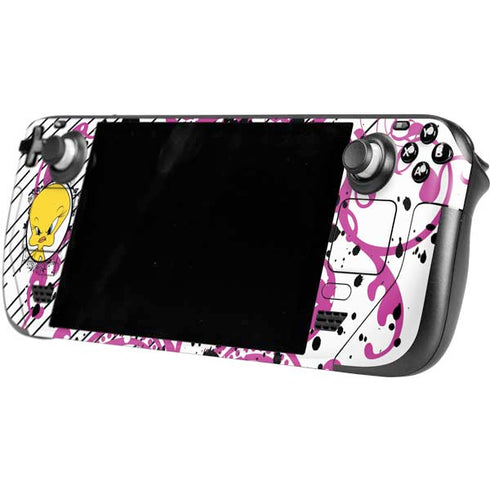 Looney Tunes Tweety Bird with Attitude Steam Deck Handheld Gaming Computer OLED Skin