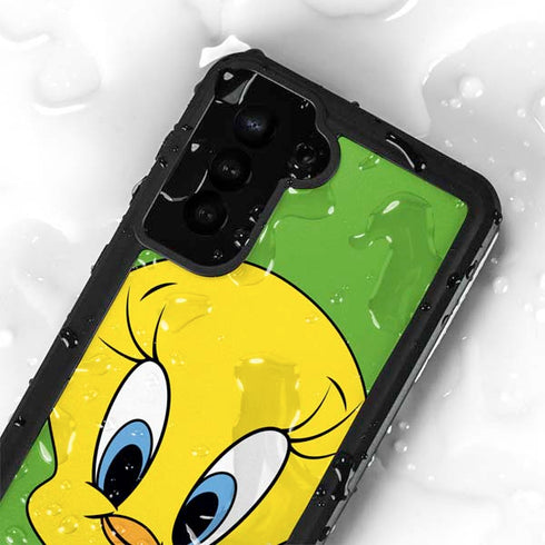 Looney Tunes Tweety Bird Zoomed In Galaxy S24 Plus Waterproof Case