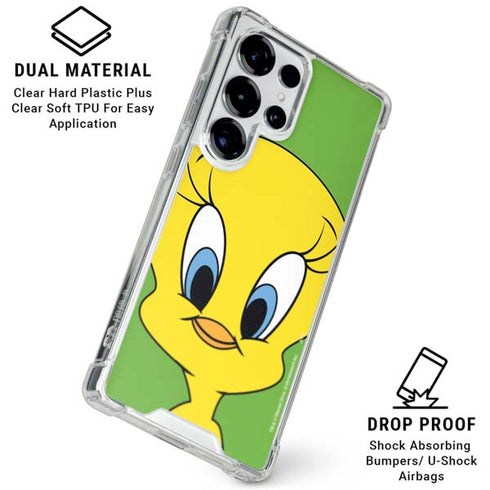 Looney Tunes Tweety Bird Zoomed In Galaxy S25 Ultra Clear Case