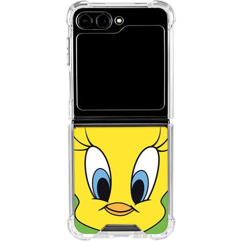 Looney Tunes Tweety Bird Zoomed In Galaxy Z Flip6 Clear Case
