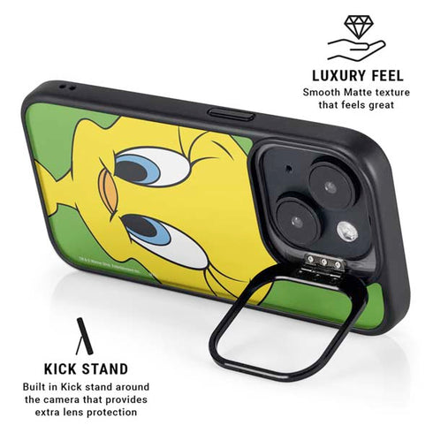 Looney Tunes Tweety Bird Zoomed In iPhone 14 Kickstand Case