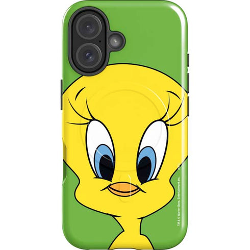 Looney Tunes Tweety Bird Zoomed In iPhone 16 Plus Magsafe Impact Case