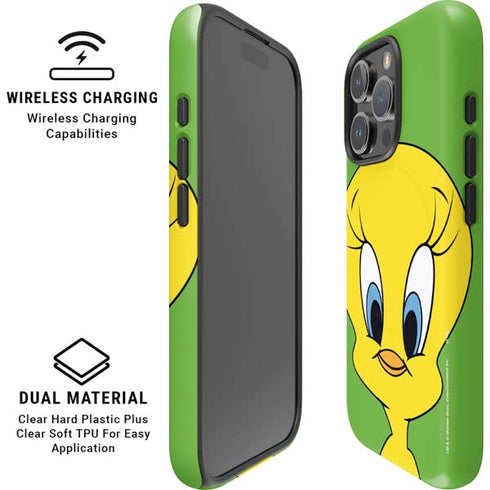 Looney Tunes Tweety Bird Zoomed In iPhone 16 Pro Magsafe Impact Case