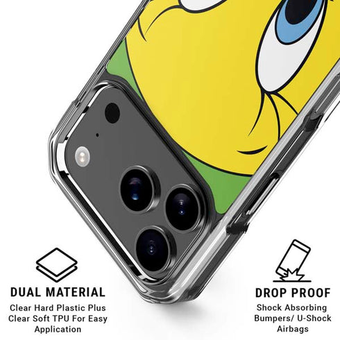 Looney Tunes Tweety Bird Zoomed In iPhone 18 Pro Clear Case