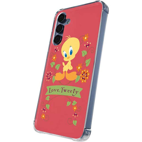 Looney Tunes Tweety Embroidered Galaxy A55 5G Clear Case