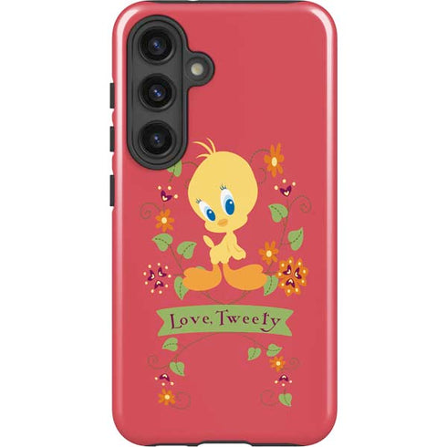 Looney Tunes Tweety Embroidered Galaxy S25 Plus Impact Case