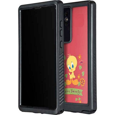 Looney Tunes Tweety Embroidered Galaxy S24 Ultra Waterproof Case