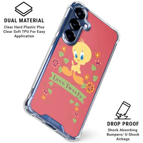 Looney Tunes Tweety Embroidered Galaxy S25 Clear Case