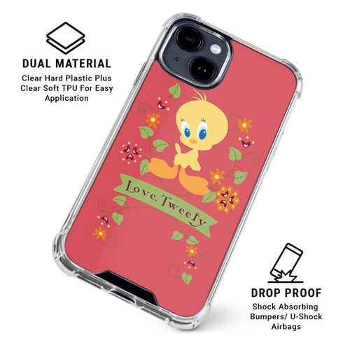 Looney Tunes Tweety Embroidered iPhone 15 Clear Case
