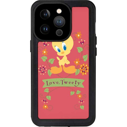 Looney Tunes Tweety Embroidered iPhone 15 Pro Waterproof Case