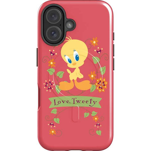 Looney Tunes Tweety Embroidered iPhone 16 Magsafe Impact Case