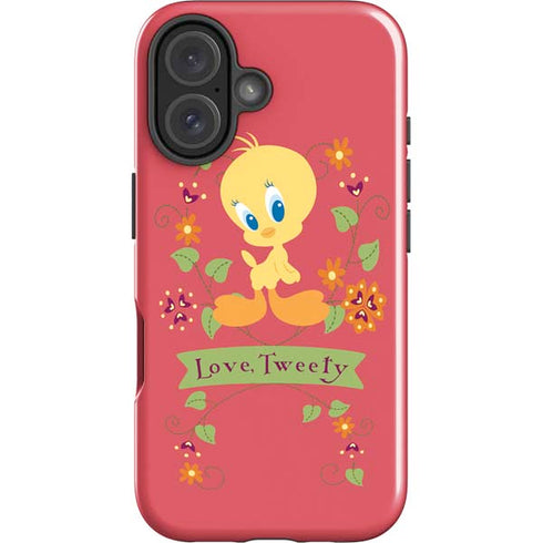 Looney Tunes Tweety Embroidered iPhone 16 Plus Impact Case