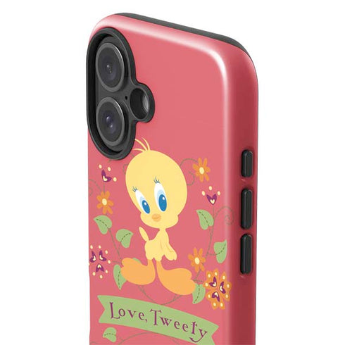 Looney Tunes Tweety Embroidered iPhone 16 Plus Impact Case