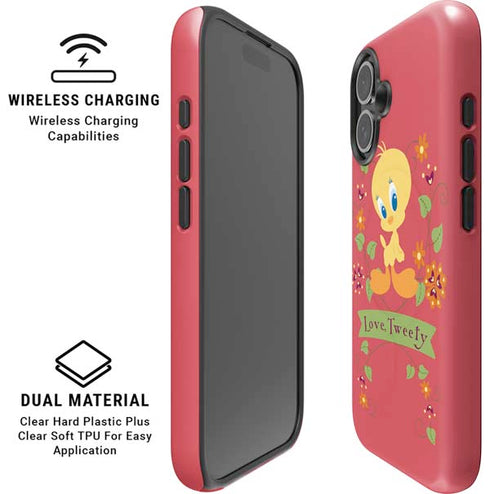 Looney Tunes Tweety Embroidered iPhone 16 Plus Magsafe Impact Case