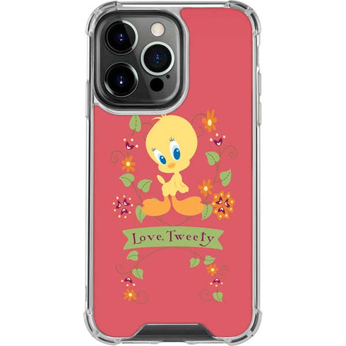 Looney Tunes Tweety Embroidered iPhone 16 Pro Clear Case