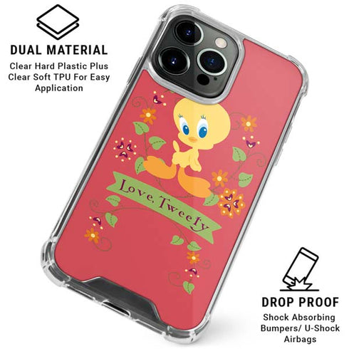 Looney Tunes Tweety Embroidered iPhone 16 Pro Clear Case