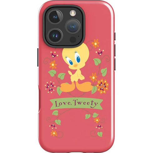 Looney Tunes Tweety Embroidered iPhone 16 Pro Impact Case