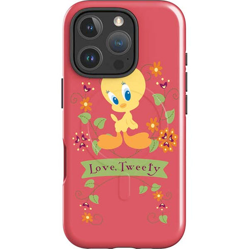 Looney Tunes Tweety Embroidered iPhone 16 Pro Max Magsafe Impact Case