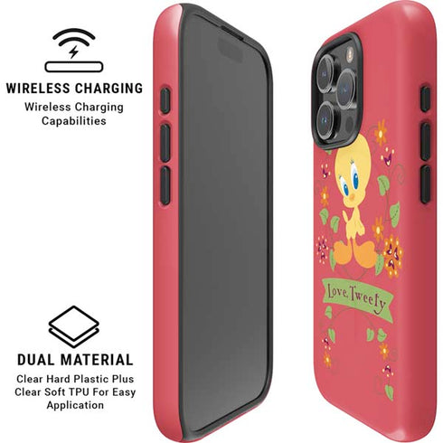 Looney Tunes Tweety Embroidered iPhone 16 Pro Max Magsafe Impact Case