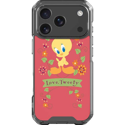 Looney Tunes Tweety Embroidered iPhone 18 Pro Clear Case