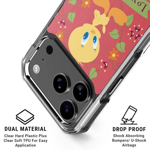 Looney Tunes Tweety Embroidered iPhone 18 Pro Clear Case