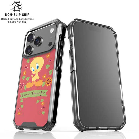 Looney Tunes Tweety Embroidered iPhone 18 Pro Clear Case
